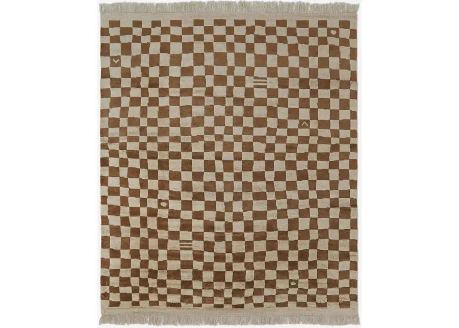 Irregular Checkerboard Hand-Knotted Wool Rug by Sarah Sherman Samuel