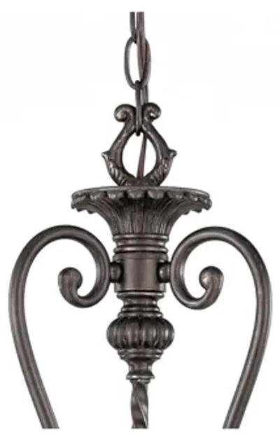 Franklin Iron French Scroll 15 1/4" Three Light Iron Foyer Chandelier