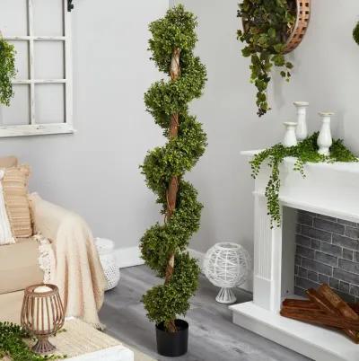 HomPlanti 6 Feet Boxwood Spiral Topiary Artificial Tree