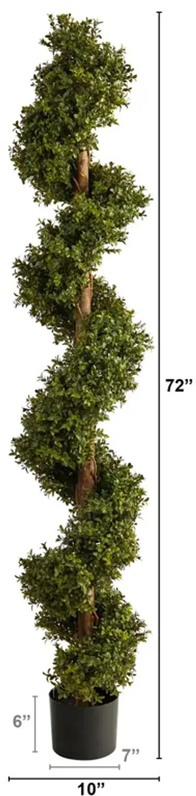 HomPlanti 6 Feet Boxwood Spiral Topiary Artificial Tree