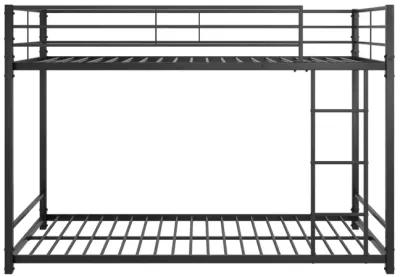 Metal Bunk Bed Twin Over Twin, Bunk Bed Frame With Safety Guard Rails, Heavy Duty