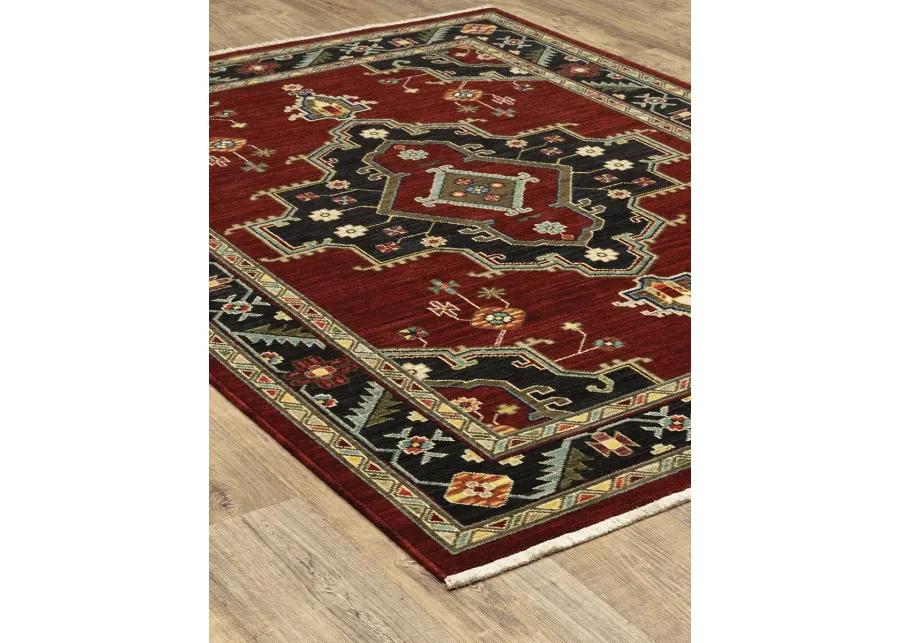 Lilihan 5'3" x 7'6" Red Rug