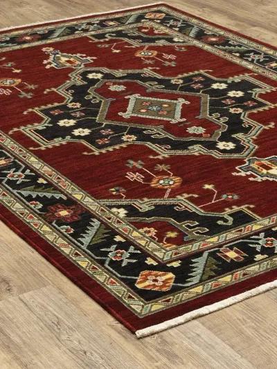 Lilihan 5'3" x 7'6" Red Rug