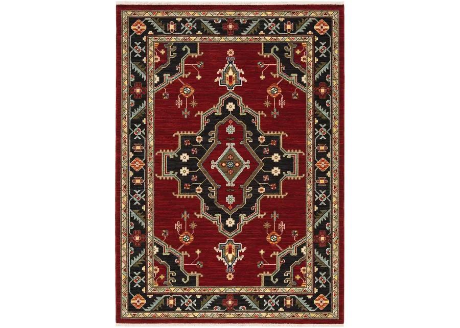 Lilihan 5'3" x 7'6" Red Rug