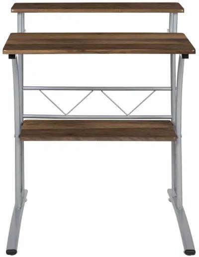 Flash Furniture Clifton Rustic Walnut Computer Desk with Top and Lower Storage Shelves 28 Inch