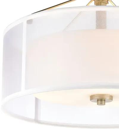 Diffusion 18'' Wide 3-Light Silver Semi Flush Mount