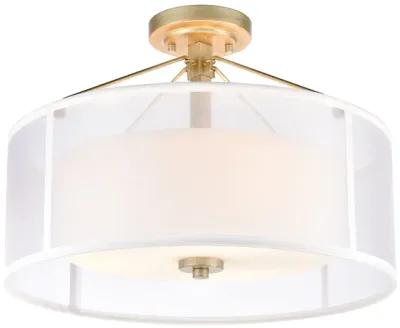 Diffusion 18'' Wide 3-Light Silver Semi Flush Mount