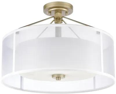 Diffusion 18'' Wide 3-Light Silver Semi Flush Mount