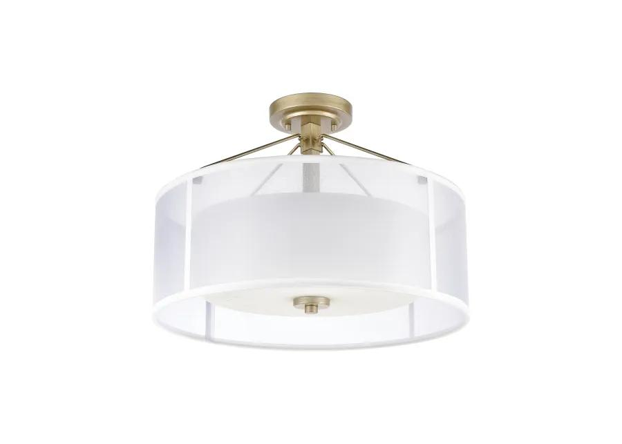 Diffusion 18'' Wide 3-Light Silver Semi Flush Mount