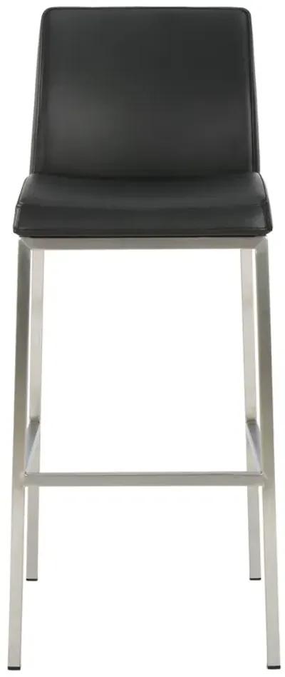 Cozy and Sleek Stainless Steel Barstool with Upholstered Seat