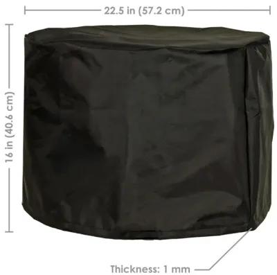 Sunnydaze Black 420D Oxford Cloth Fire Pit Cover - 22.5” Round x 16” H