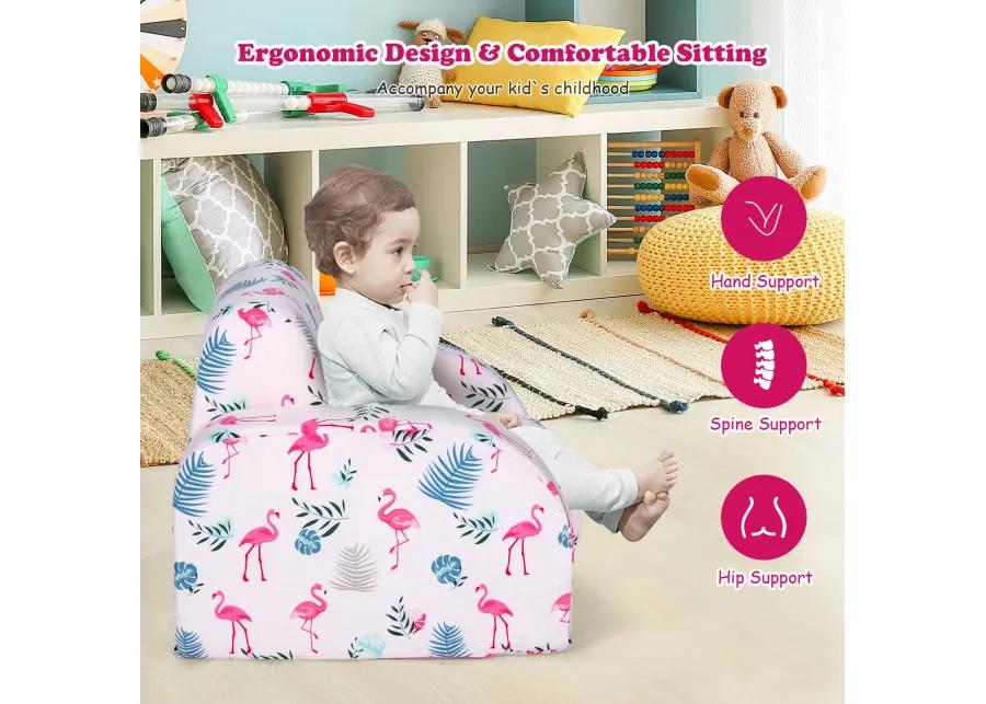 3-in-1 Convertible Kid Sofa Bed Flip-Out Chair Lounger for Toddler - Pink