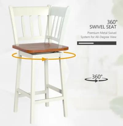 24.5 Inches Set of 2 Swivel Bar Stools with 360° Swiveling