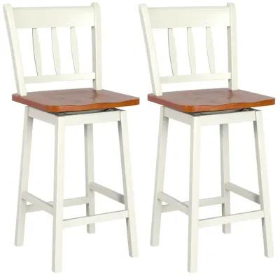 24.5 Inches Set of 2 Swivel Bar Stools with 360° Swiveling