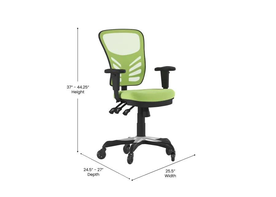 Nicholas Mid-Back   Mesh Multifunction Executive Swivel Ergonomic Office Chair with Adjustable Arms and Transparent Roller Wheels