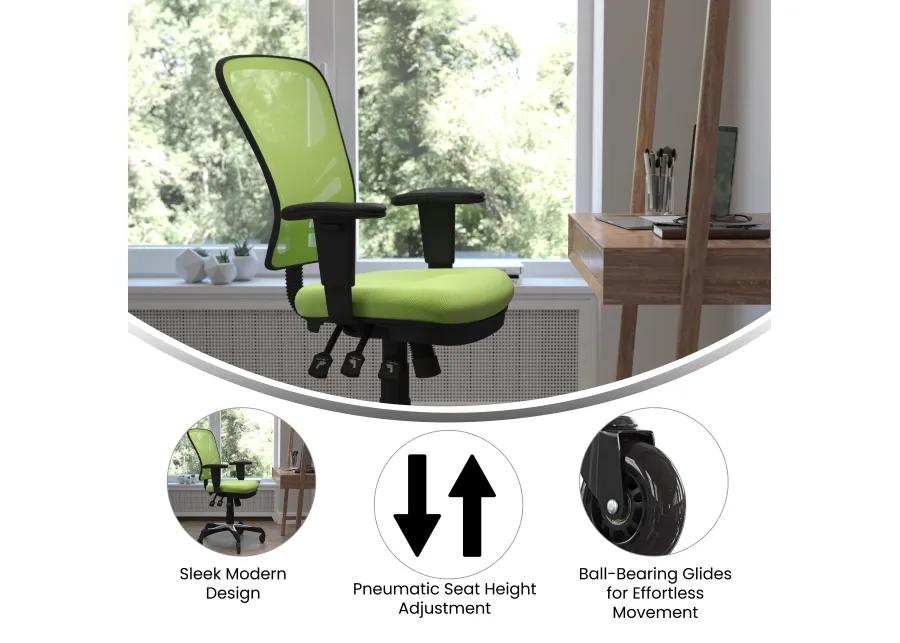 Nicholas Mid-Back   Mesh Multifunction Executive Swivel Ergonomic Office Chair with Adjustable Arms and Transparent Roller Wheels