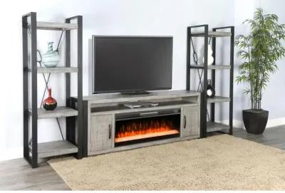 Sunny Designs 126 Media Wall with Electric Fireplace