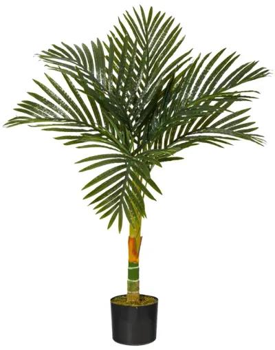 HomPlanti 3 Feet Single Stalk Golden Cane Artificial Palm Tree