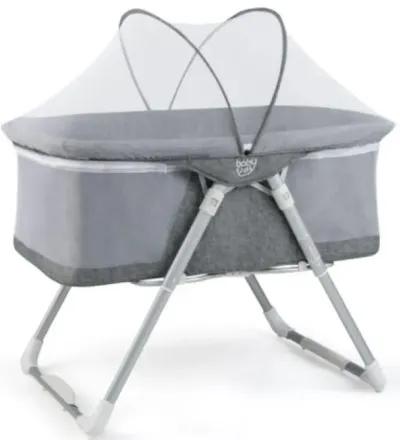 Hivvago 2-In-1 Baby Bassinet with Mattress and Net-Gray