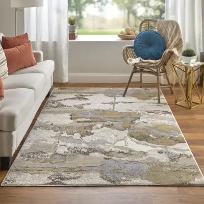 Aura 3737F Gray/Ivory/Gold 3'11" X 6' Rug