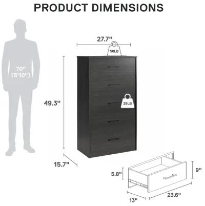 BrEZ Build Pearce Tall 5 Drawer Dresser