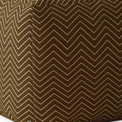 Homezia 17" Brown Cotton Chevron Pouf Ottoman