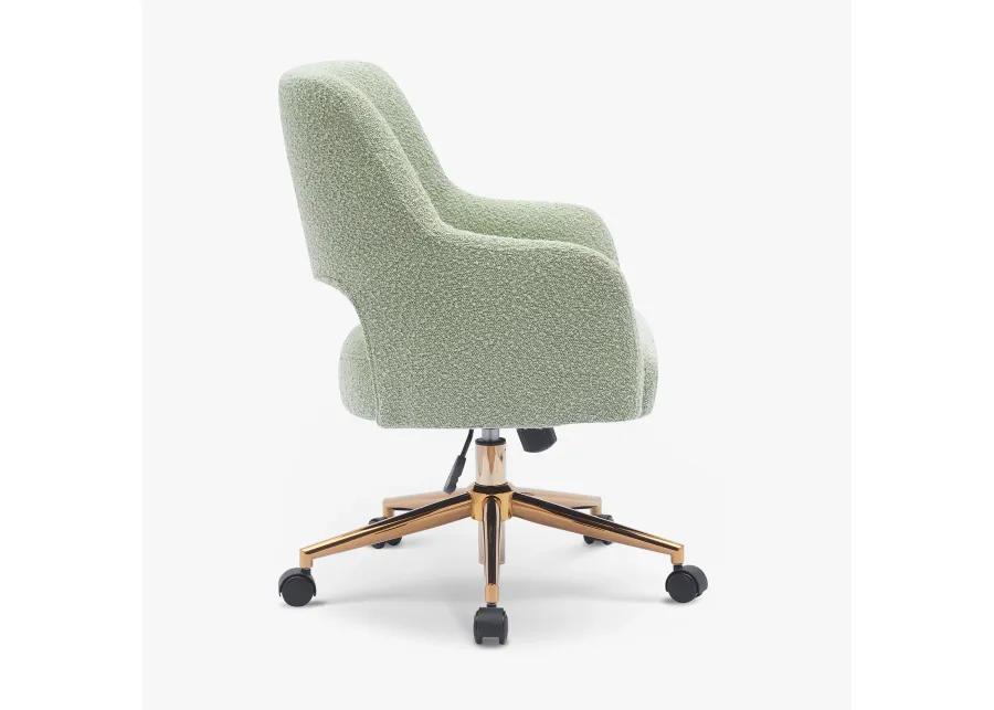 WestinTrends Mid-Century Modern Swivel Office Vanity Chair with Wheels