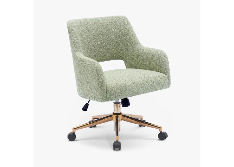 WestinTrends Mid-Century Modern Swivel Office Vanity Chair with Wheels