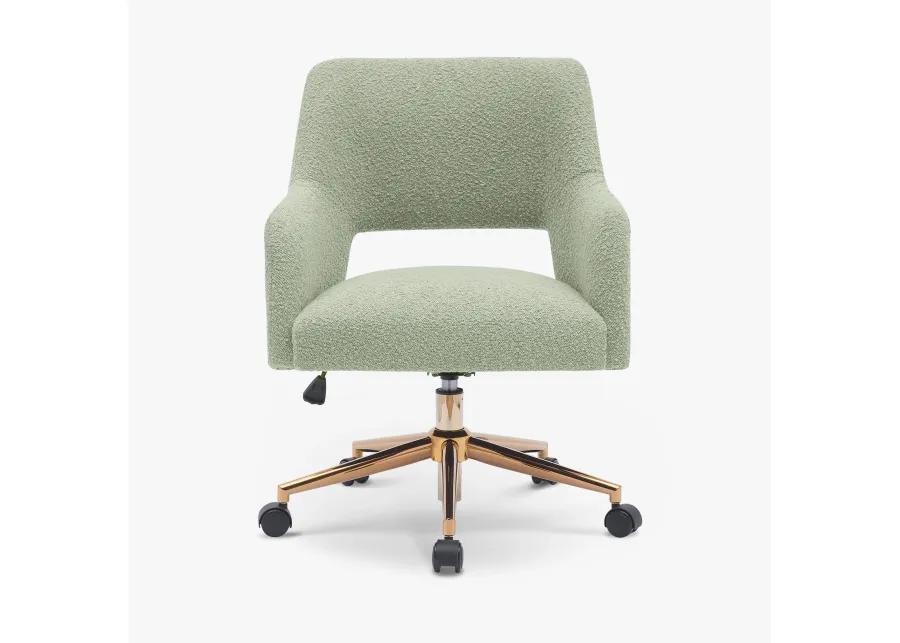 WestinTrends Mid-Century Modern Swivel Office Vanity Chair with Wheels