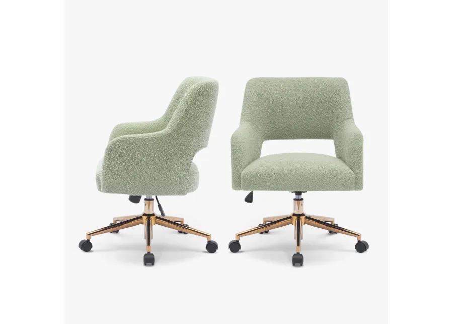 WestinTrends Mid-Century Modern Swivel Office Vanity Chair with Wheels