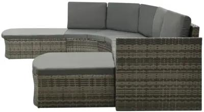 vidaXL 4 Piece Garden Lounge Set with Cushions Poly Rattan Gray