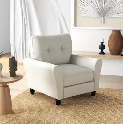 Hivvago Modern Upholstered Accent Chair with Rubber Wood Legs-Beige