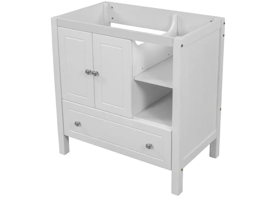 30" Bathroom Vanity Base Only, Solid Wood Frame, Bathroom Storage Cabinet With Doors And Drawers