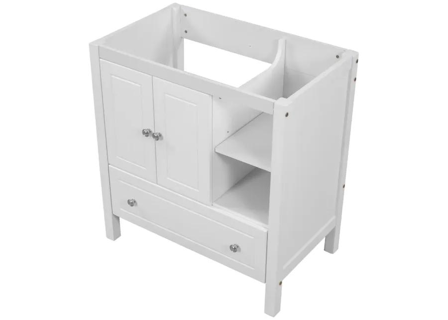 30" Bathroom Vanity Base Only, Solid Wood Frame, Bathroom Storage Cabinet With Doors And Drawers