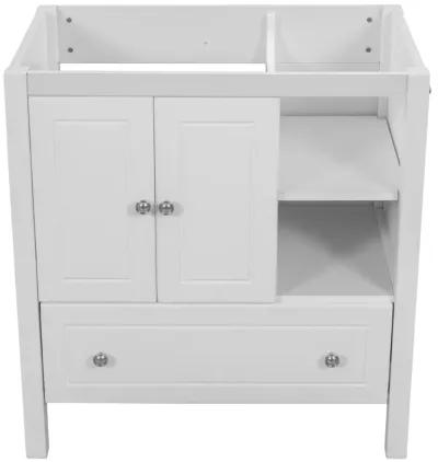 30" Bathroom Vanity Base Only, Solid Wood Frame, Bathroom Storage Cabinet With Doors And Drawers