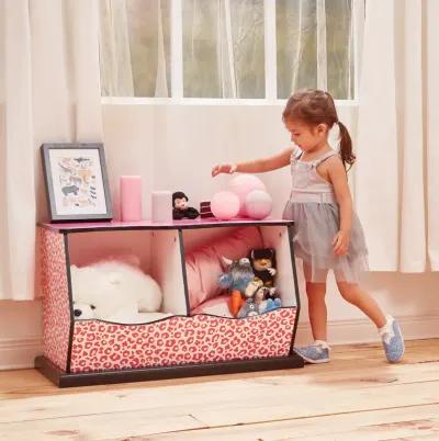 Fantasy Fields - Fashion Leopard Prints Miranda Toy Cubby Storage - Pink / Black