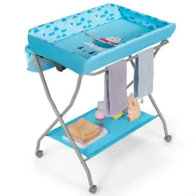 Hivvago Blue Folding  Wide Nursery Baby Diaper Changing Table