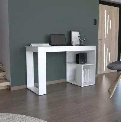 Firenze Writing Desk, Two Shelves, White -Office