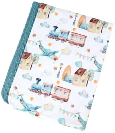 Honey Lemonade - Premium Baby & Toddler Minky Blanket (Airplane & Train)