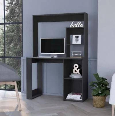 Palisades Computer Desk With Hutch And Storage Shelves Black