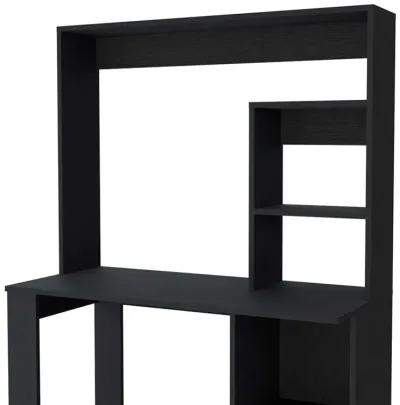 Palisades Computer Desk With Hutch And Storage Shelves Black