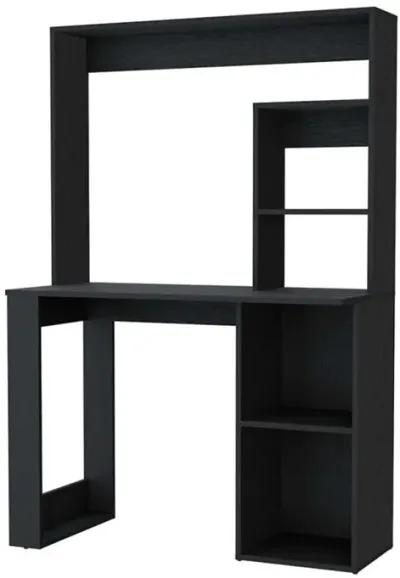 Palisades Computer Desk With Hutch And Storage Shelves Black