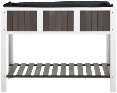 QuikFurn White Wooden 2 Level Elevated Raised Garden Planter Bed