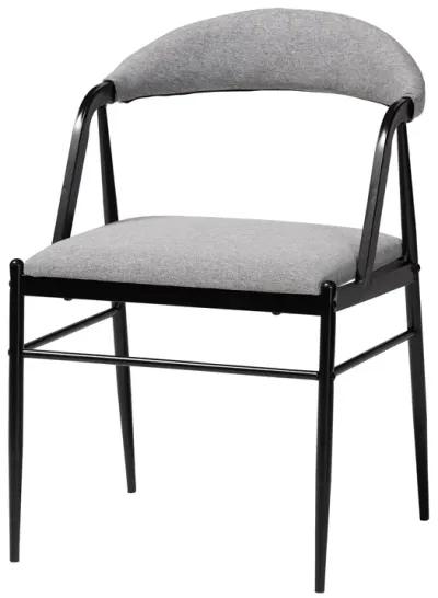 Baxton Studio Orrin Modern Industrial Grey Fabric and Metal 4 Piece Dining Chair Set