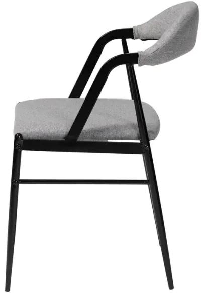 Baxton Studio Orrin Modern Industrial Grey Fabric and Metal 4 Piece Dining Chair Set