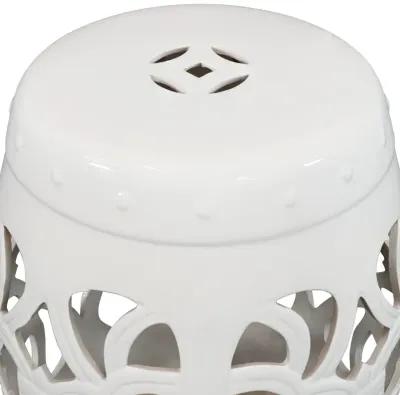 Sunnydaze 18" Modern Knotted Quatrefoil Ceramic Garden Stool