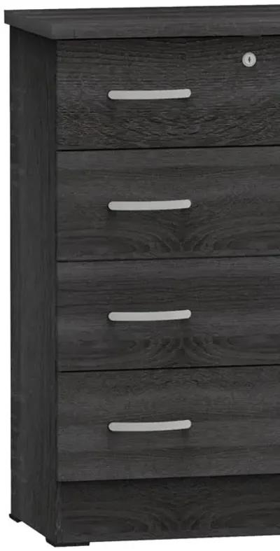 Better Home Products Cindy 4 Drawer Chest Wooden Dresser with Lock in Oak