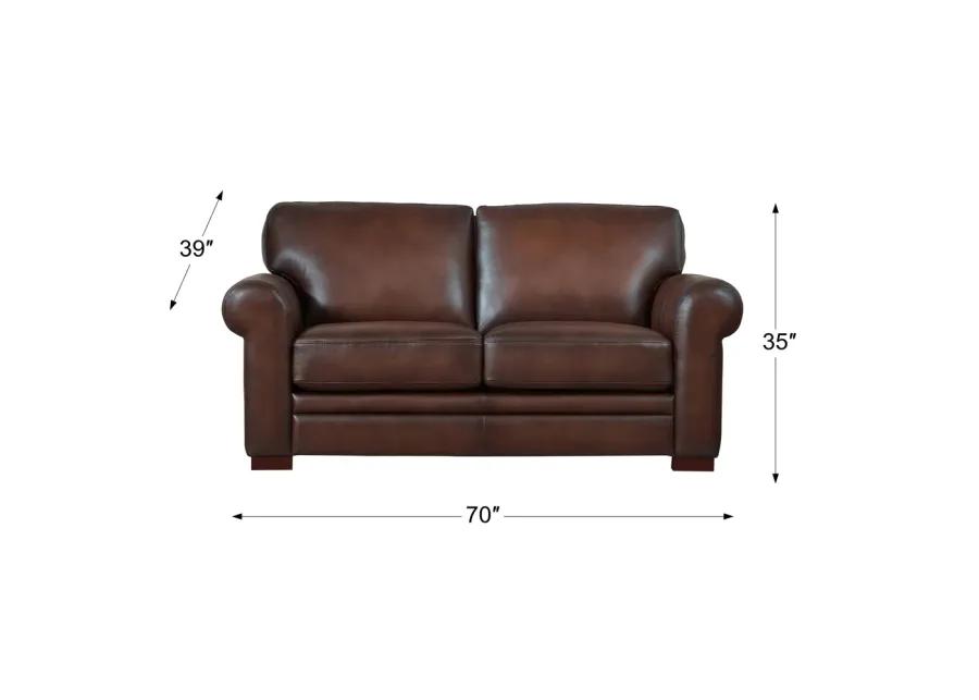 Brookfield Top Grain Leather Loveseat