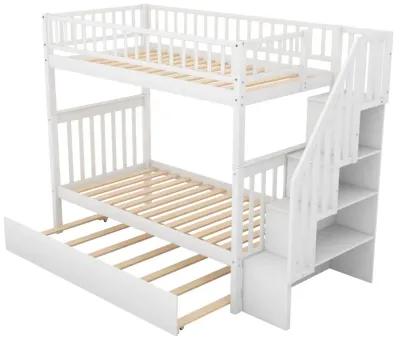 Twin Over Twin Bunk Bed With Trundle And Storage