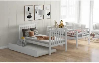 Twin Over Twin Bunk Bed With Trundle And Storage